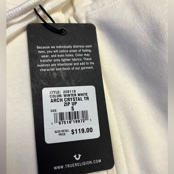 NEW TRUE RELIGION CRYSTAL TRUE RLGN LOGO HOODIE SIZE: S - Picture 9 of 10